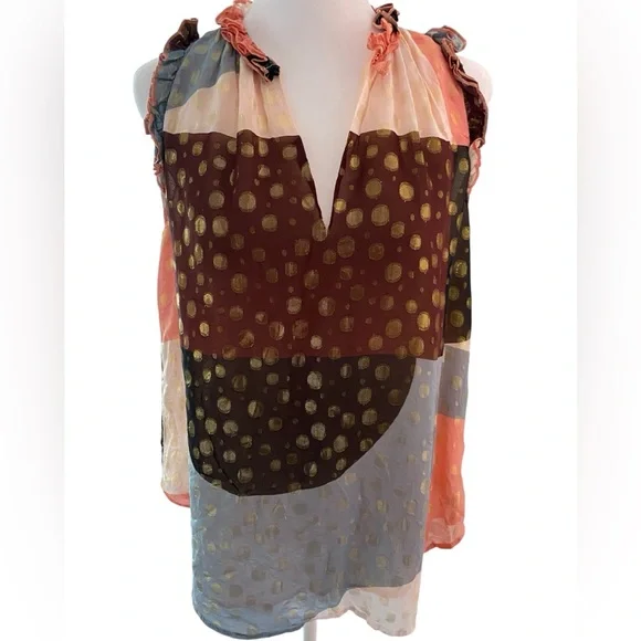 Anthropologie Maeve Sleeveless Asymmetrical Blouse Women Size M - Picture 3 of 9